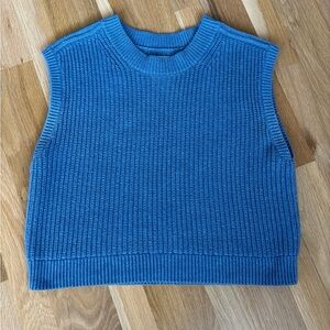 Abercrombie & Fitch Blue Knit Sleeveless Sweater